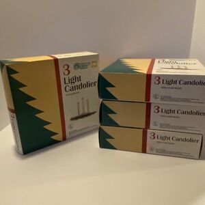 Vintage Christmas Time 3 Light Candolier Set New 4 Packs Electric Window Candles